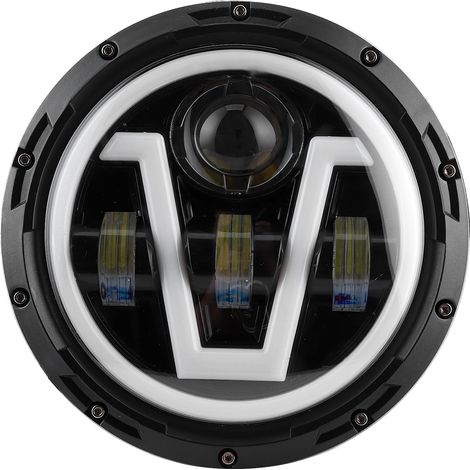 Phare LED rond de 7 pouces, lumière blanche et jaune, étanche IP67, compatible avec Jeep Wrangler JK 07-18 (1/5)