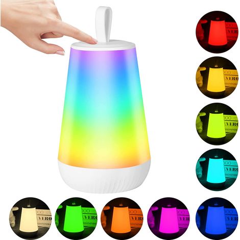 Veilleuse tactile portable colorée RVB, lampe de chevet créative, éclairage de camping en plein air1200 mAh sans télécommande3W (1/5)