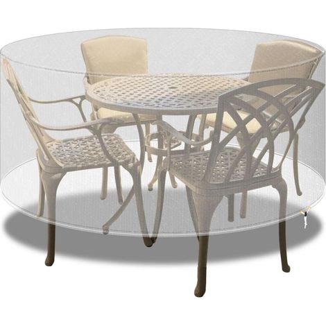 Möbelabdeckung wasserdicht Terrassentisch Ø300x90cm Rund Transparent (1/5)