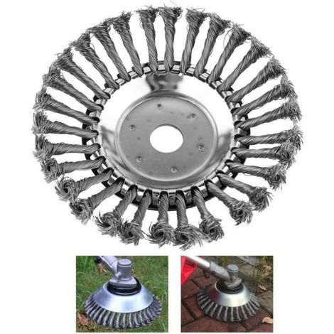 Tete Brosse Debroussailleuse - 200 x 25 mm - Diametre Fil 4 mm - Pour Nettoyage Joints Pavés Murs Chemins - 1 Unite (1/5)