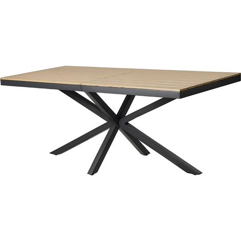 Mesa de jardín de 8 plazas con efecto madera de 190 cm ALMADA