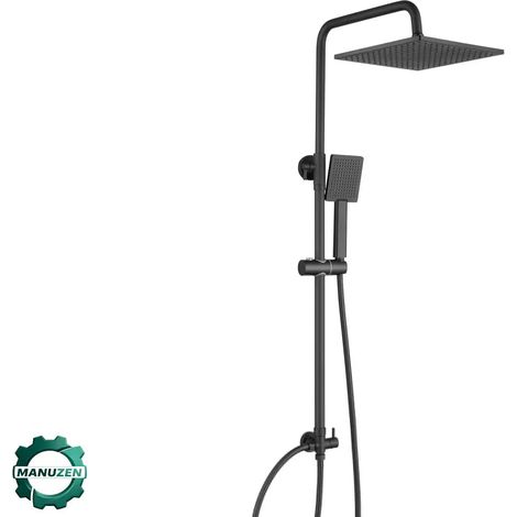 Manuzen - Colonne de douche réglable 72–110 cm – noir mat – 10 pouces (1/3)