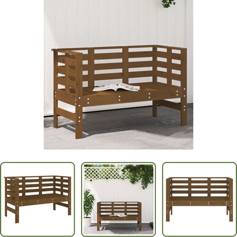 Holz - Gartenbank Honigbraun 111,5x53x71 cm Massivholz Kiefer (1/5)