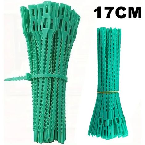 (17 cm, 50 pièces) Attaches de câble réutilisables pour jardin, plantes grimpantes, arbres et arbustes. Attaches en nylon réglables avec fermeture éclair. Outils de rangement inclus. (1/4)