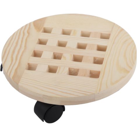 Plateau mobile en bois pour fleurs avec 6 roues, support à plantes roulant rotatif à 360 degrés pour la maison (1/5)