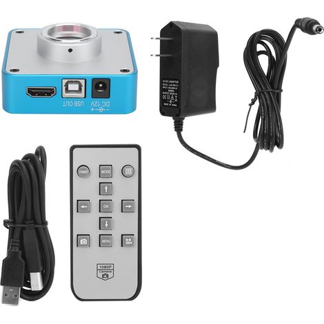 Caméra industrielle 34MP 1080P 60FPS 2K USB HDMI, microscope numérique avec interface multimédia haute définition, alimentation AC 100-240V prise US, pour inspection électronique et laboratoire (1/5)