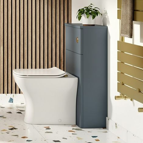 Signature Verge Back to Wall WC Toilet Unit 503mm Wide - Matt Storm Blue