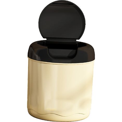 Corbeille Bureau Créme Design Flip Lid Multifunctional Plastique Modérée Capacité Mini Poubelle pour Maison Bureau Cuisine Chambre (1/5)