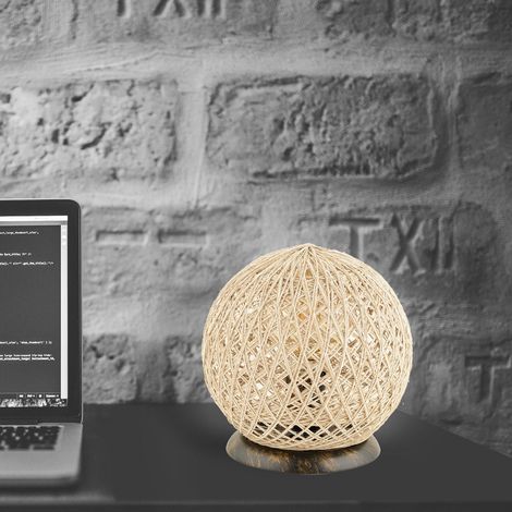 Lampe de table en jute et ABS design moderne Balle (1/2)