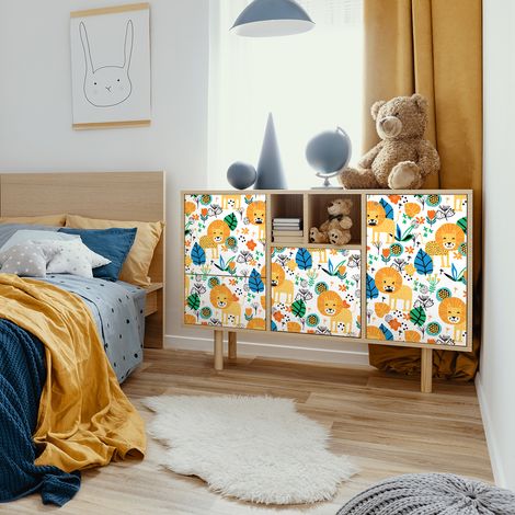 Sticker meuble enfant le lion roi de la jungle 40 x 60 cm (1/5)