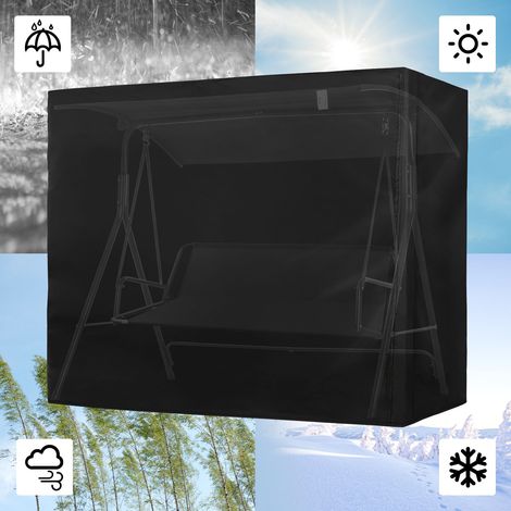 Youyijia 3 Seater Garden Swing Cover Heavy Duty Garden Swing Hammock Cover with Drawstring Waterproof Rip Proof Swing Seat Cover Furniture Protective Cover for All Weather Protection 220x170x145cm (1/5)