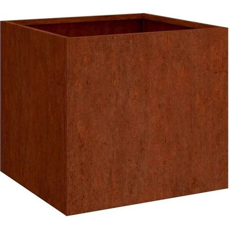Pot De Fleurs - Acier Corten - 32 X 30 X 29 Cm - Pour Jardin Balcon Terrasse - 1 Unite (1/5)