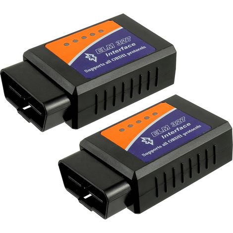 Adaptateur Bluetooth(mise à niveau)OBD2 - Lecteur de codes de diagnostic pour voiture compatible avec iOS/Android/Windows/iPhone/iPad prend en charge tous les véhicules avec protocole OBDII (lot de 2) (1/5)