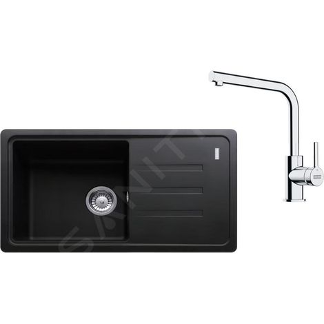 Franke - Set de cuisine G268O, évier en fragranit BSG 611-78/39, onyx + robinet FS 3230.031, onyx/chrome 114.0700.759 (1/4)