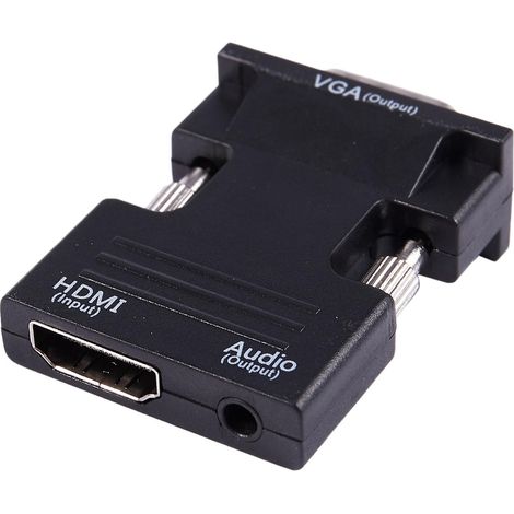 Adaptateur convertisseur HDMI femelle vers VGA mâle 1080p avec sortie audio (1/5)