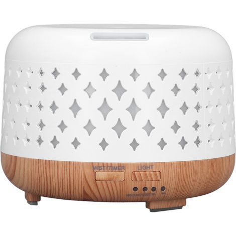 Aromatherapie-Diffusor-Luftbefeuchter, 300 ml, 8 W, 0,5 A, 35 dB, leise, automatische Abschaltung, Holzoptik, 7 LED-Farben, 100–240 V EU-Stecker (1/5)