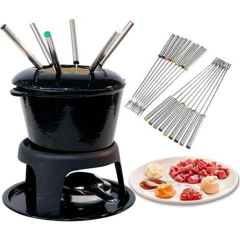 Stainless steel fondue forks with heat-resistant handles for cheese and chocolate fondue, for toasting marshmallows and meat