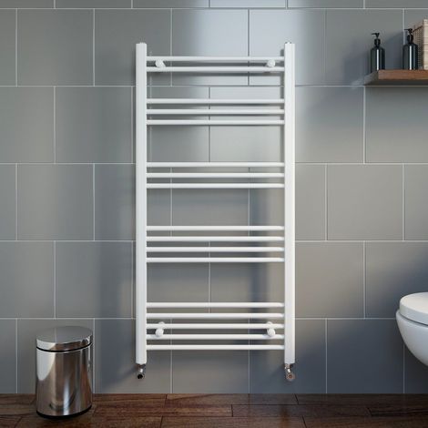 Duratherm White Heated Towel Rail Flat Straight 1200 x 600mm (1/5)