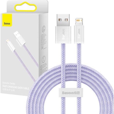 Baseus Dynamisches USB-auf-Lightning-Kabel, 2,4 A, 2 m (Lila) (1/5)