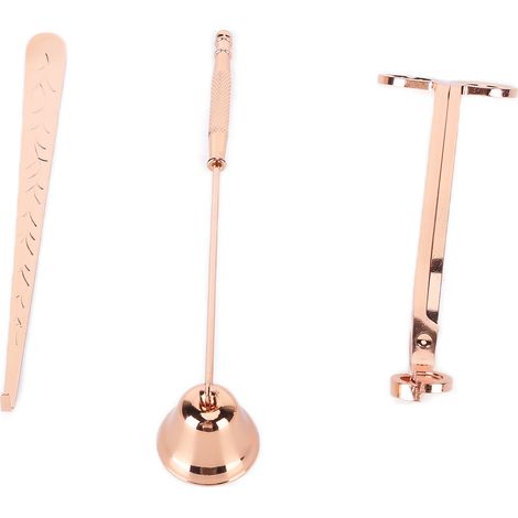 Dochtschneider-Set, Kerzenschneider, Kerzenlöscher und Ersatzdocht – 3-teiliges Set für roségoldene Kerzen, Zubehör für Kerzenliebhaber (1/5)