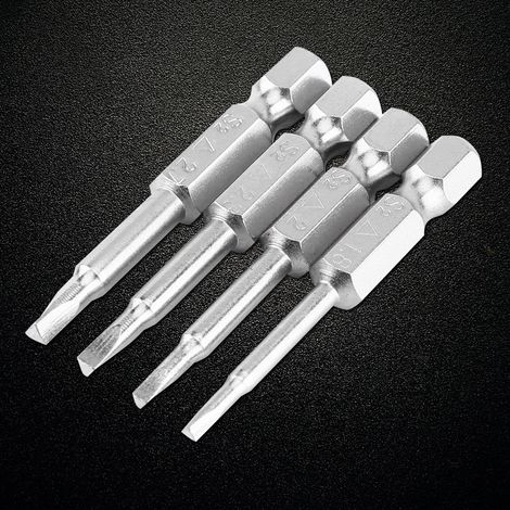 Lot de 4 embouts de tournevis triangulaires de 50 mm, diamètres Δ1,8/Δ2,0/Δ2,3/Δ2,7, tige hexagonale 1/4 pouce (1/4)