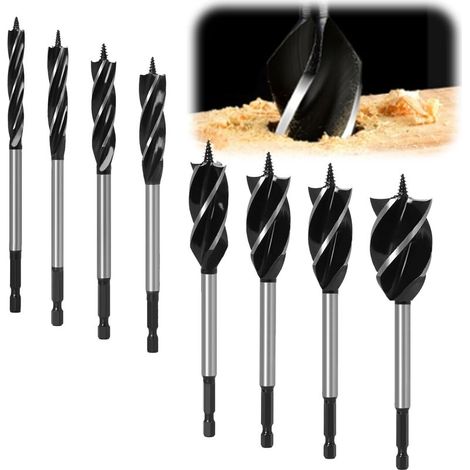 Ensemble de 8 forets à bois professionnels - Ensemble de forets à bois comprenant des diamètres de 10 mm, 16 mm, 18 mm, 20 mm, 22 mm, 25 mm, 32 mm et 35 mm. (1/5)
