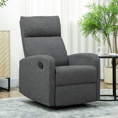 Relaxsessel, verstellbarer Liegesessel mit anpassbarer Beinstütze, Moderner Wohnzimmersessel mit Stoffbezug, Grau (1/5)