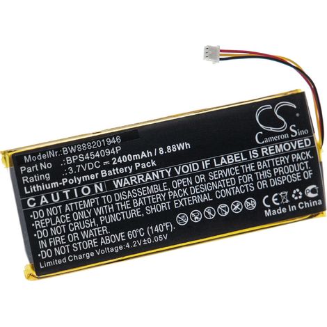 vhbw Batterie remplacement pour Geneva BPS454094P pour radio (2400mAh, 3,7V, Li-polymère)