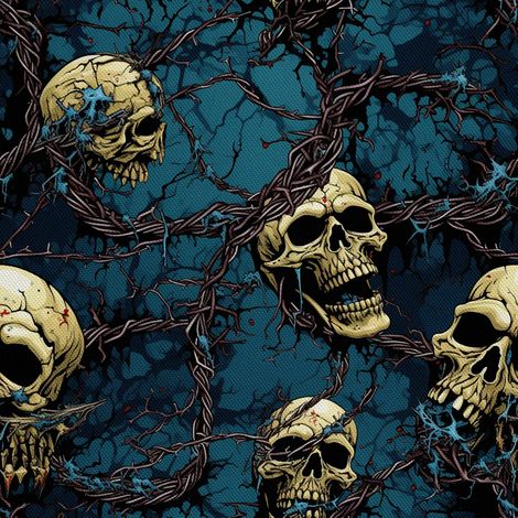 Tela Oxford decorativa para exteriores - Motivo de calavera I DX4764 (1/5)