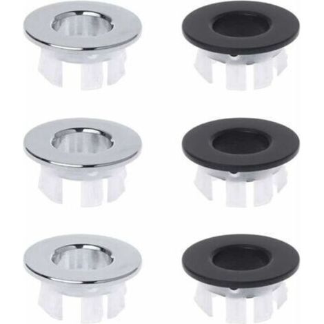 6-Piece Sink Overflow Stopper – Soft Rubber Sealing Ring for Standard Sinks, Compatible with All Models