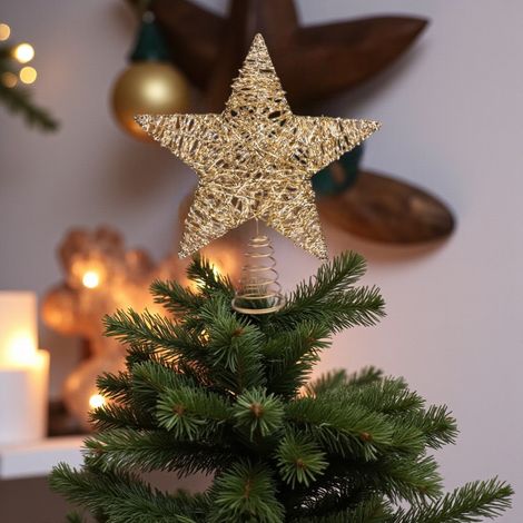 Dazzling Gold Star Tree Topper (1/2)