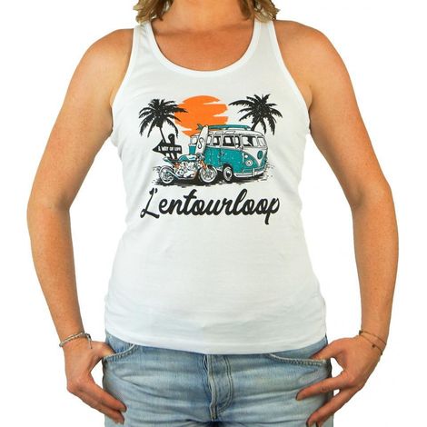Débardeur pour moto Femme L'Entourloop Malibu Blanc taille XL