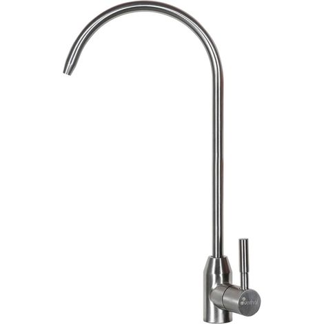 Grifo monomando de cocina caño alto osmosis plateado cepillado