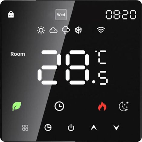 Thermostat intelligent avec écran LCD et fonction programmable hebdomadaire pour chauffe-eau électrique (1/5)
