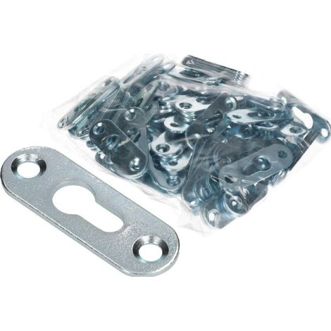 Lot de 100 ferrures à tête bombée galvanisées 44 x 16 mm - Universel - Pour armoire - Montage rapide (1/5)