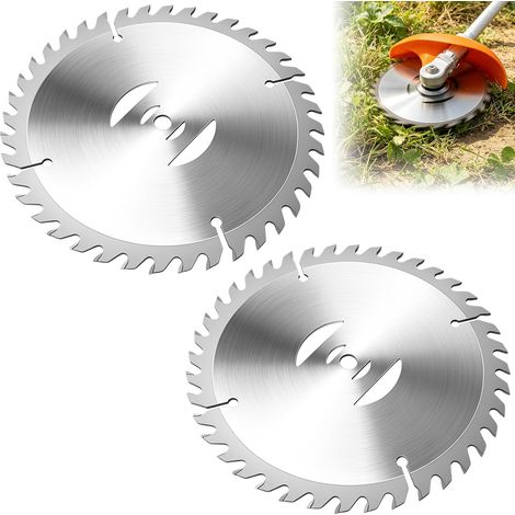 Lot de 2 lames de scie rondes de 15,2 cm, lame de débroussailleuse en carbure métallique 40 dents, accessoires de tondeuse à gazon, lame de tondeuse à gazon en métal avec protection dentaire (1/5)