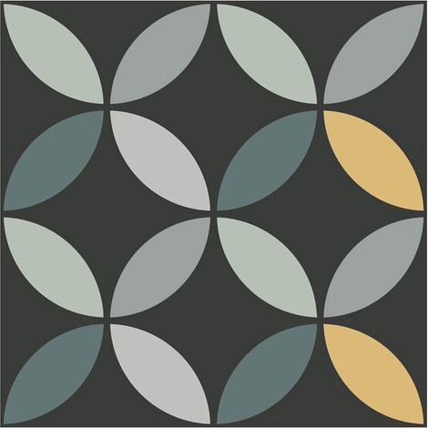 Carrelage effet carreau de ciment ELLIPSE 15x15cm ELLIPSE NIGHT - Boîte de 0.50 m2