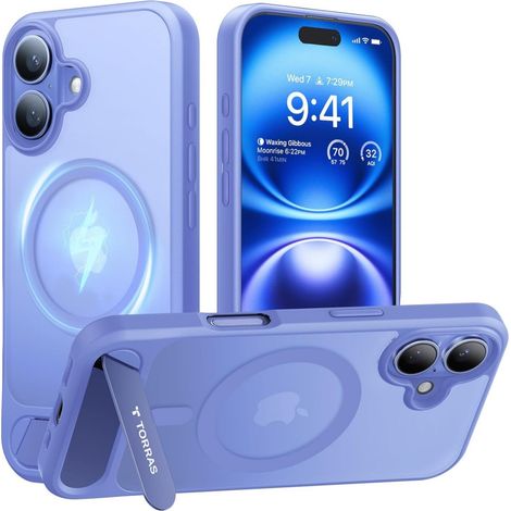 Torras Pstand Series Hülle für iPhone 16 (Blau)