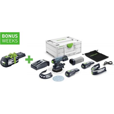 Festool Akku-Exzenterschleifer ETSC 125 3,0 I-Plus, 2x 3,0 Ah und Ladegerät im Systainer (1/4)