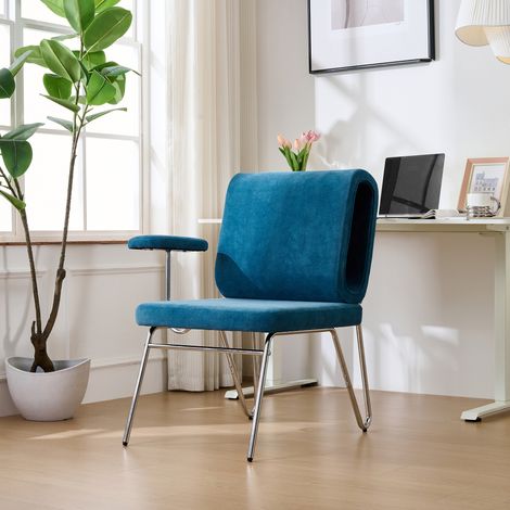 Chaise de Bureau avec Lit pour Chat Intégré, Fauteuil Anti-Rayures pour Animaux de Compagnie, Assise Large 150kg, Accoudoirs Interchangeables (1/5)