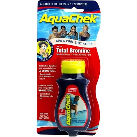 AquaChek Rosso  50 Strisce reattive per il bromo per piscine  Analisi dell'acqua  Test rapido per piscine
