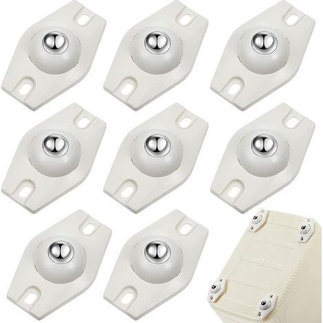 ruedas giratorias universales autoadhesivas de 360 grados, mini volante con rodamiento de bolas simple (blanco) (1/4)