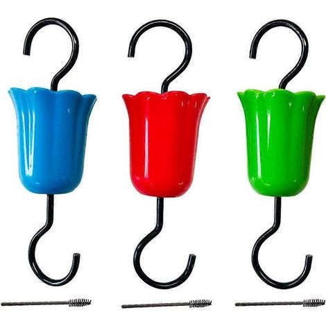 Lot de 3 protections anti-fourmis pour mangeoires à colibris, crochets de suspension en plastique (1/5)