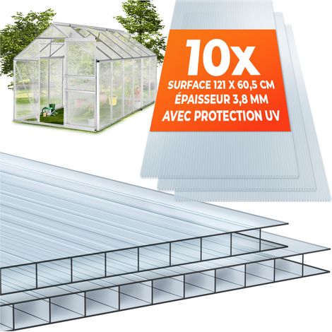 Lot 10 plaques doubles en polycarbonate découpables 121x60,5x0,4cm