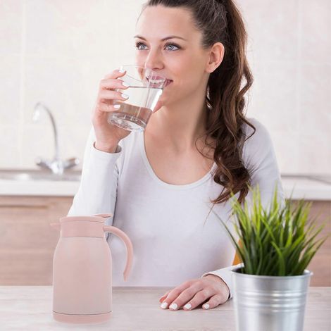 Bouilloire isotherme portable compatible avec un usage domestique, 1 bouteille d'eau isotherme rose (1/4)
