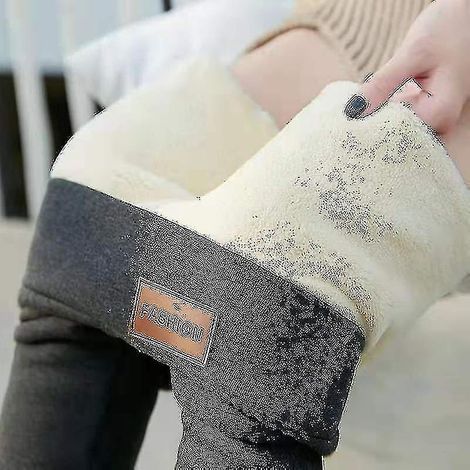 Damen-Winterleggings mit hohem Bund, dehnbar, dick, kaschmirähnlich und mit Sherpa-Fleece-Futter – Größe S (1/5)