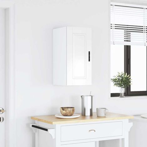 Kitchen Wall Cabinet Porto High Gloss White Engineered Wood vidaXL (1/5)