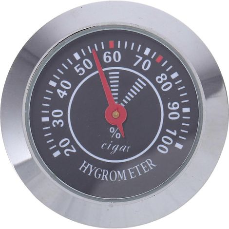 Hygromètre analogique rond pour cave à cigares, mini-manomètre mécanique avec pile de précision, design métallique (1/5)