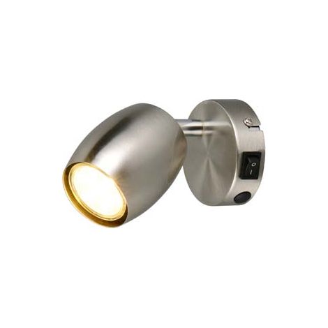Applique spot mural mobile lampe de chambre argent GU10 H 14 cm