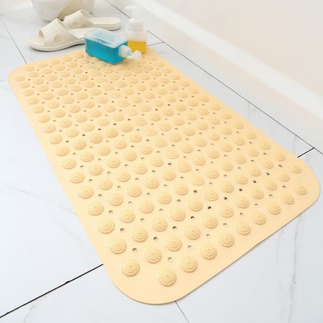 Rutschfester Badezimmerteppich (beige, 35 cm x 70 cm)